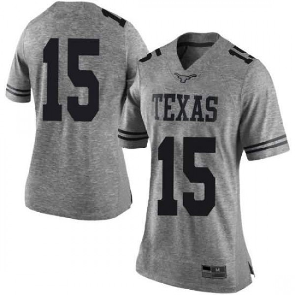 Women's Texas Longhorns #15 Travis West Gray Limited Embroidery Jersey